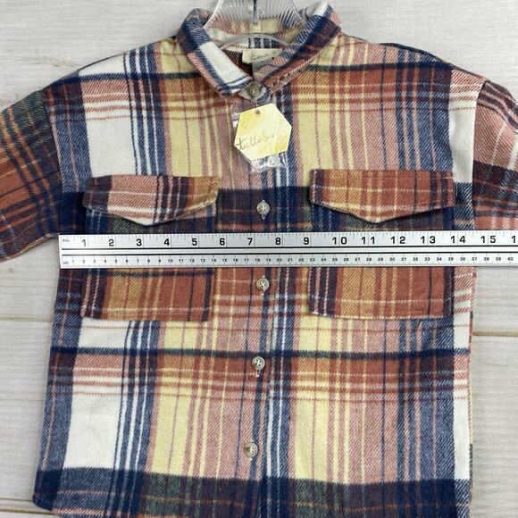 Tullabee Boutique Toddler Top Sz 4T Multi Plaid Soft Fleece Wool Blend Button Up - Picture 7 of 8